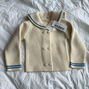 Sailor rib cardigan. Wool. Pretty heavy weight and pretty stretchy